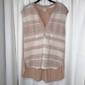 Anthropologie Tan Striped Blouse